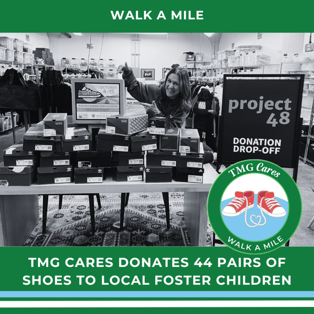 Walk a Mile TMG Cares Donates 44 Paris of Shoes to Local Foster Children